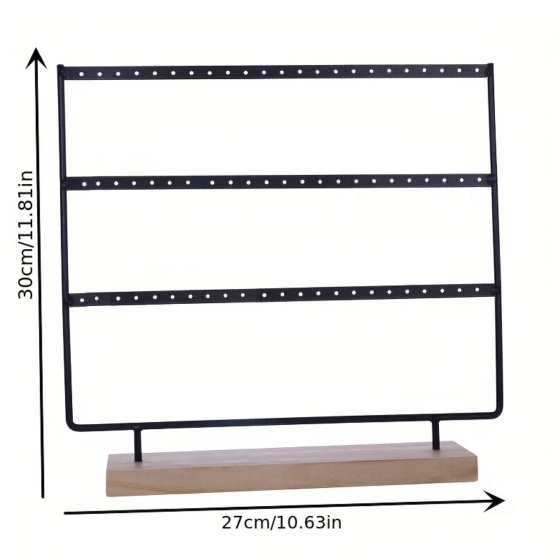 3 Tiers 72 Holes Earring Display Holder Metal Jewelry Storage Organizer